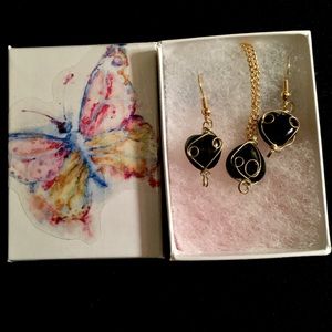 Wire wrapped necklace & earrings ✨